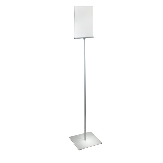 8.5"W x 11"H Pedestal Two-Sided Sign Holder Stand on Square Metal Base