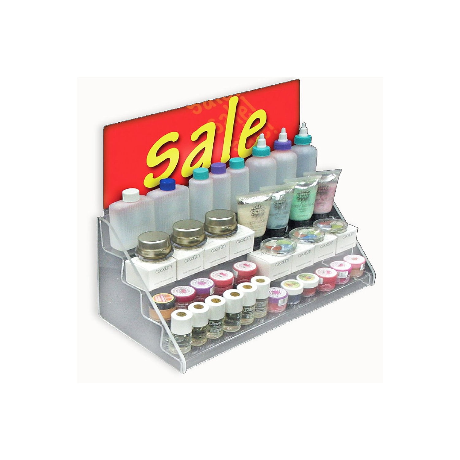 Clear Acrylic 4-Tier Counter Organizer Rack, 17" Wide