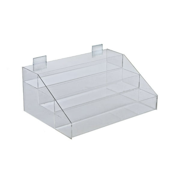Three-Tier Shelf Counter Step Display, 16" wide
