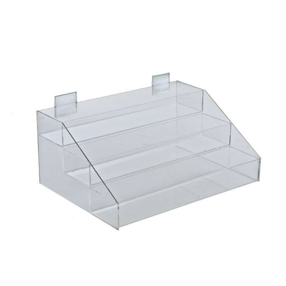 Three-Tier Shelf Counter Step Display, 16" wide