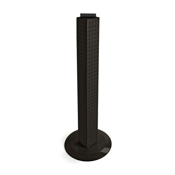 Azar Displays 36"(H) x 4"(W) x 4"(D) 4-Sided Revolving Pegboard Counter Display Black Solid