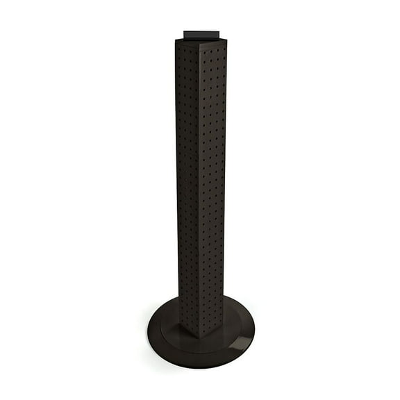Azar Displays 36"(H) x 4"(W) x 4"(D) 4-Sided Revolving Pegboard Counter Display Black Solid