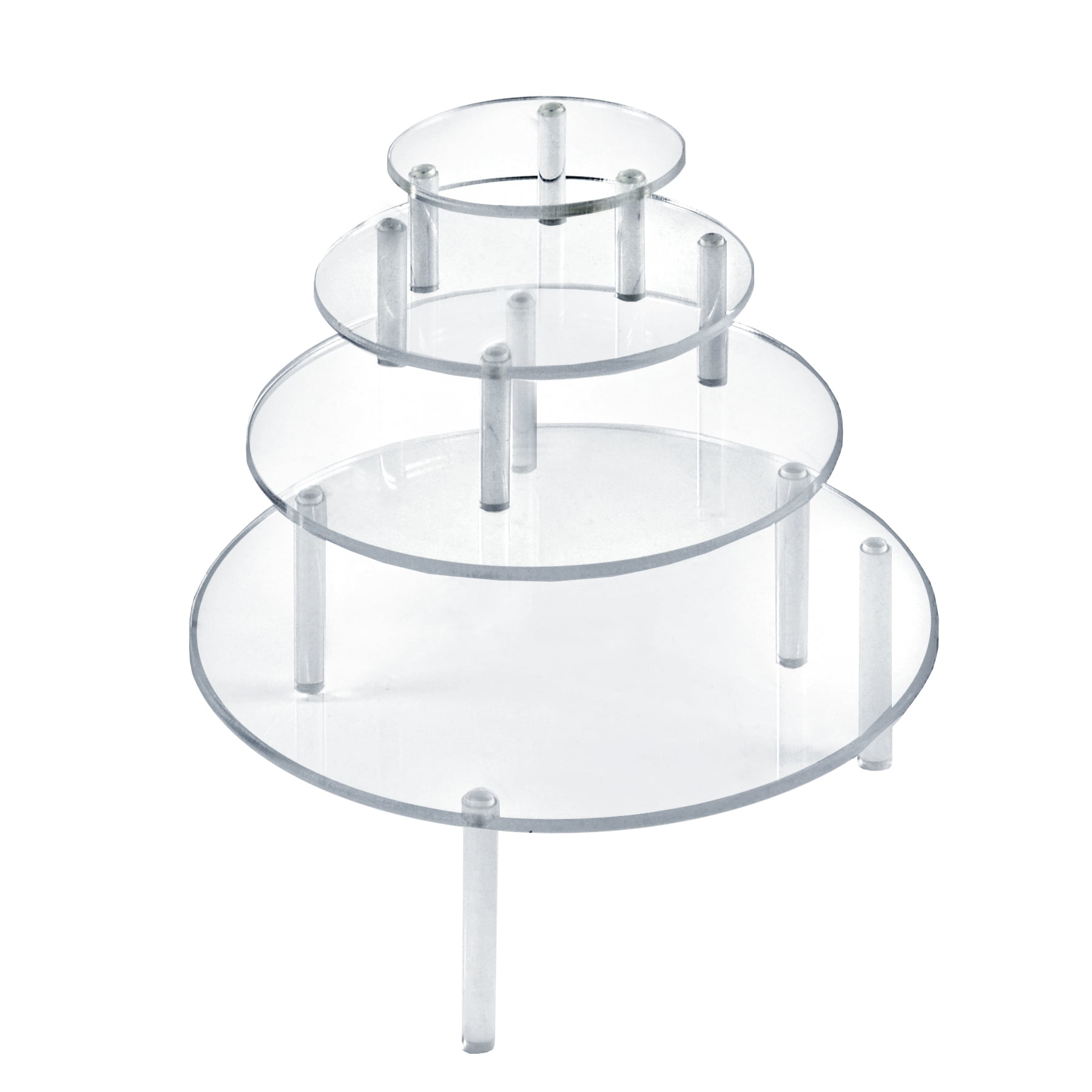 Clear Acrylic 4-Piece Round Riser Set for Countertop Display