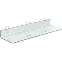 Azar Displays 556013 Clear Acrylic Shelf for Pegboard or Slatwall (4 Pack)