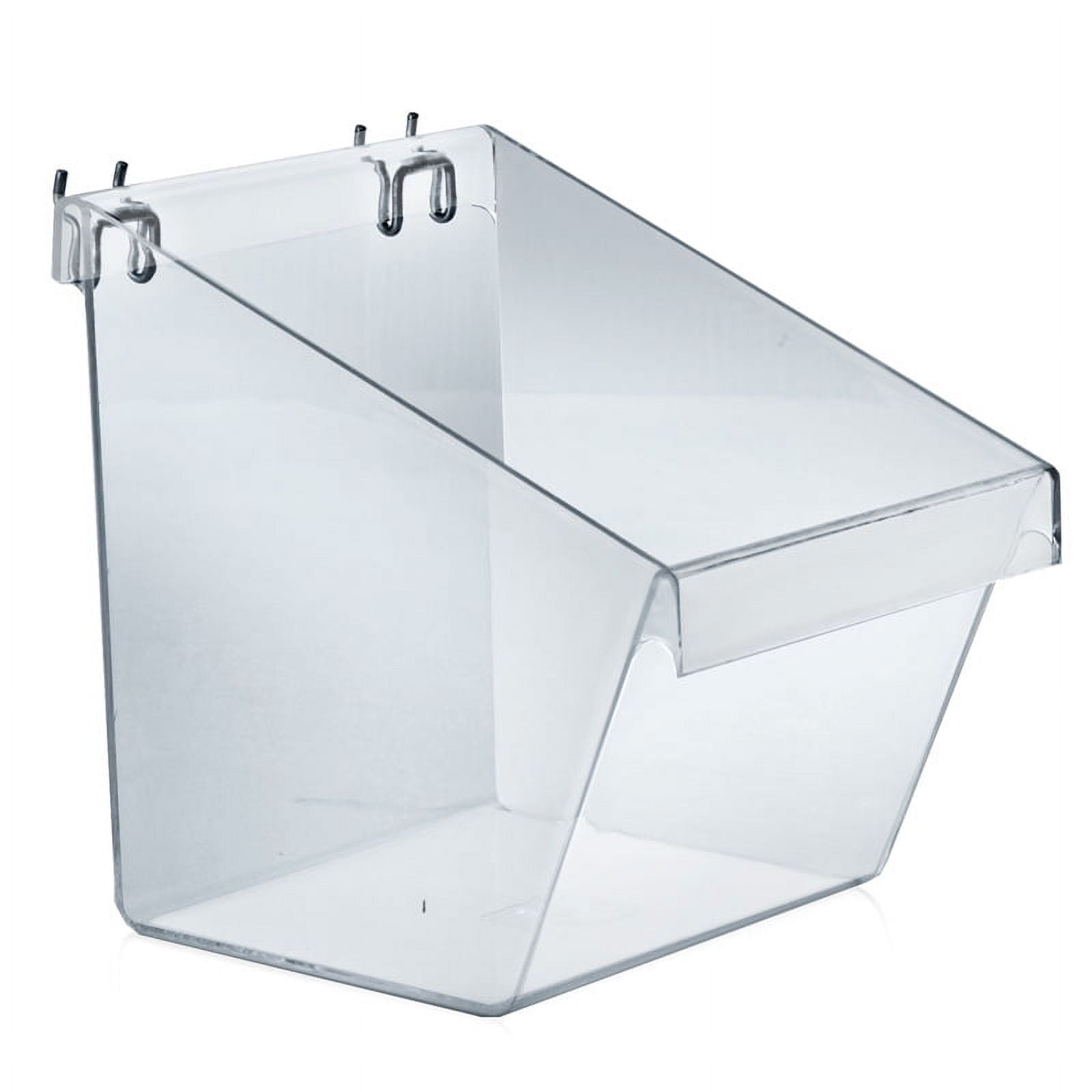 Clear Acrylic Medium Storage Bin with Metal Hooks