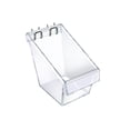 thumbnail image 1 of Mini Clear Plastic Molded Bucket, Storage Container Bin for Pegboard, Slatwall, or Counter with 2 Metal U-Hooks, Size: 4" W x 6.875" D x 5.87"H, 4-Pack, 1 of 3