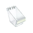 thumbnail image 1 of Mini Clear Plastic Molded Bucket, Storage Container Bin for Pegboard, Slatwall, or Counter with Label Holder on Front and 2 Metal U-Hooks, Size: 4" W x 6.875" D x 5.87"H ,4-Pack, 1 of 3