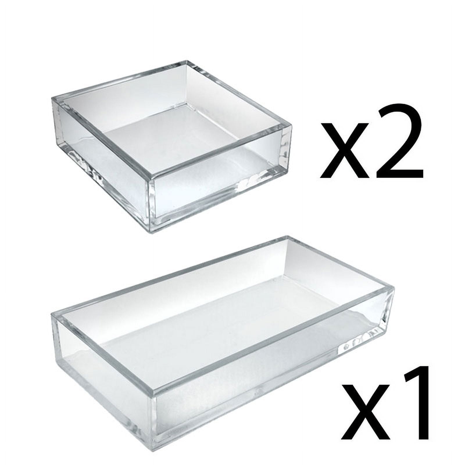 Deluxe Crystal Clear Polished Edge Styrene Tray Set