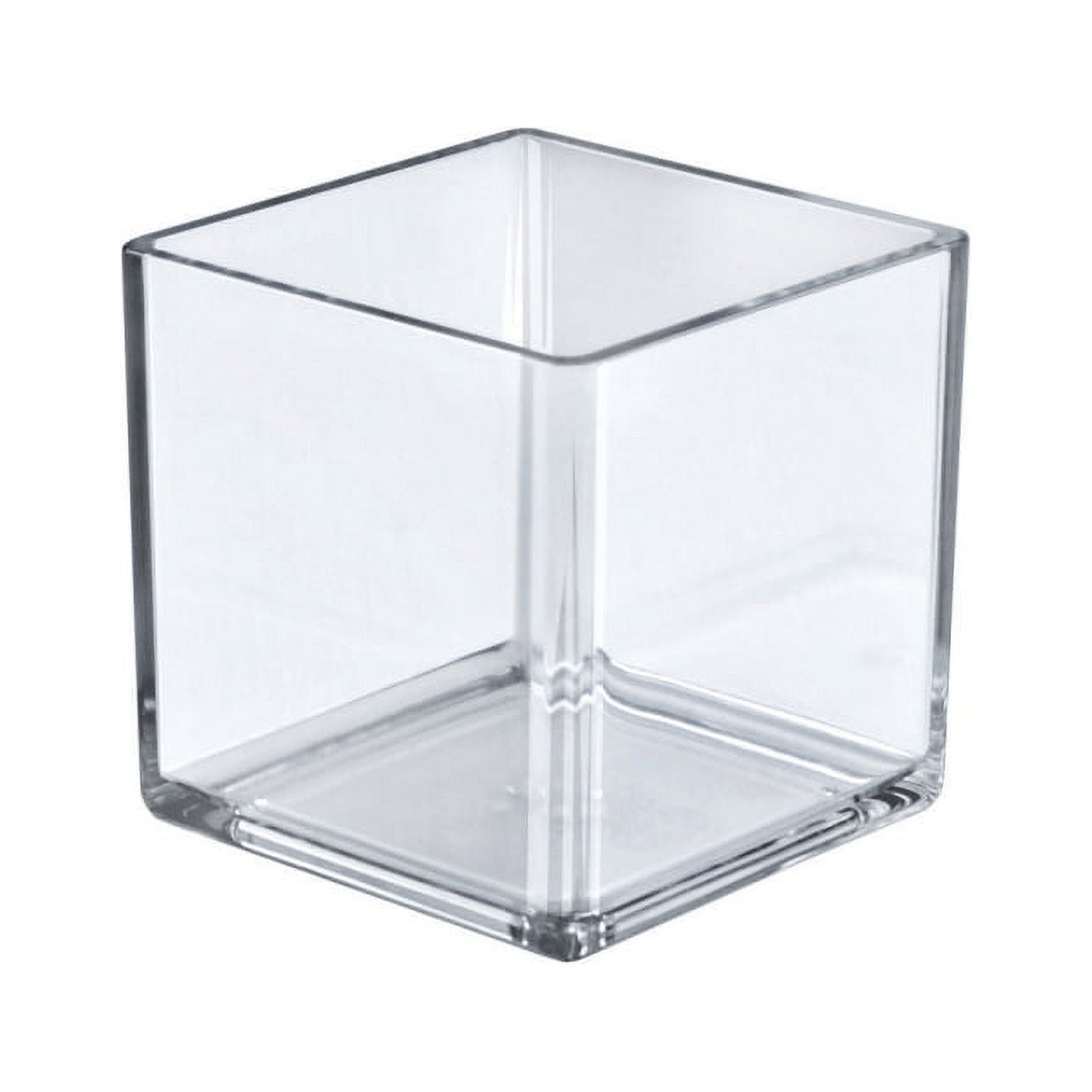 5" Clear Acrylic Square Countertop Storage Bin, 4-Pack