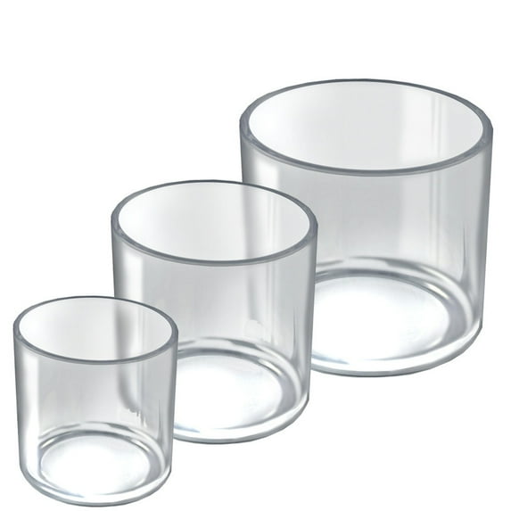 4", 5", 6" Dia. Deluxe Clear Acrylic Cylinder Bin Set for Counter