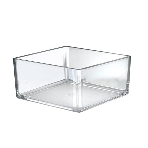 8" Deluxe Clear Acrylic Square Cube Bin for Counter, 4-Pack