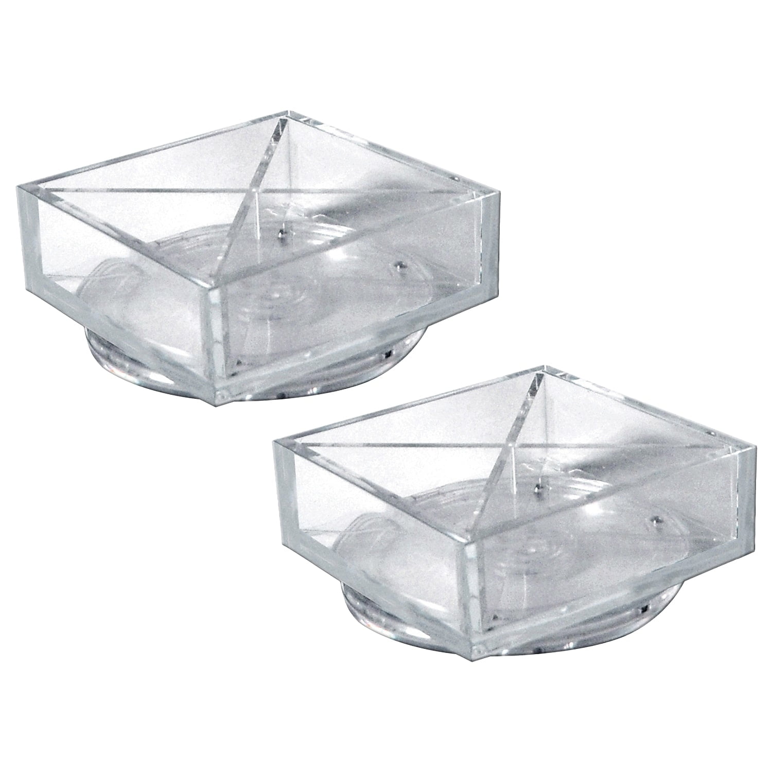 Clear Styrene Rotating Desk Organizer with Four Compartments