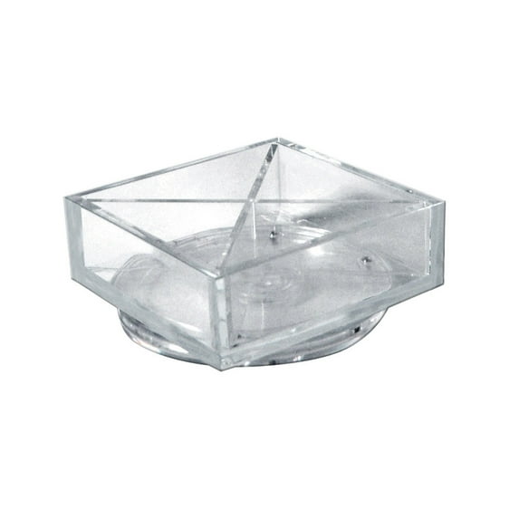 6" Square Tray Four Compartment Revolving Desk Organizer, 2-Pack