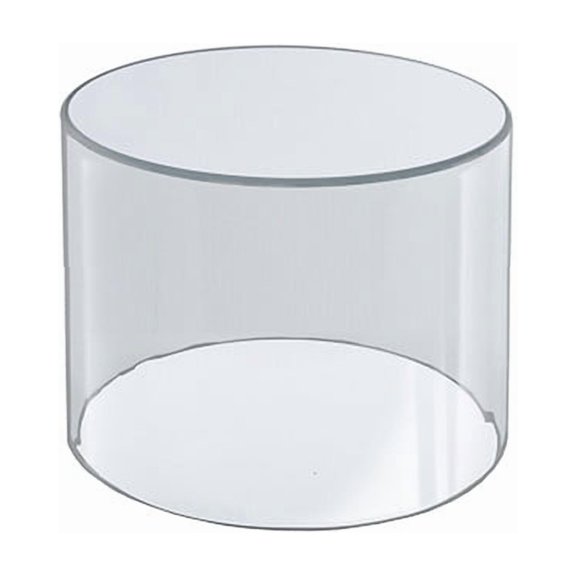 Clear Acrylic Cylinder Display, Plastic Round Container and Riser, 4"W x 4"H