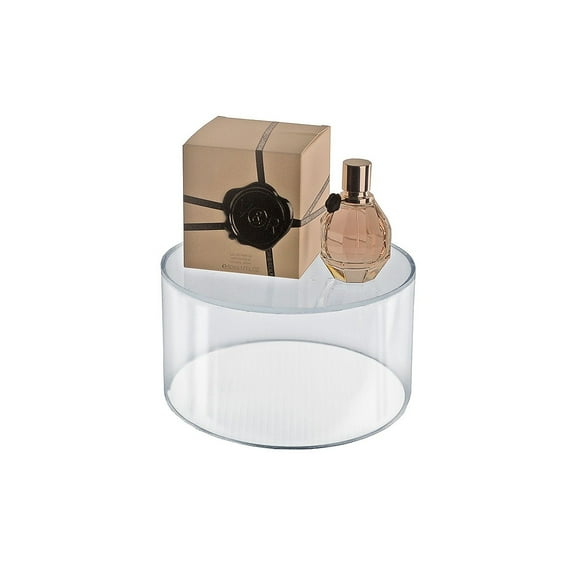 Clear Acrylic Cylinder Display, Plastic Round Container and Riser, 8"W x 6"H