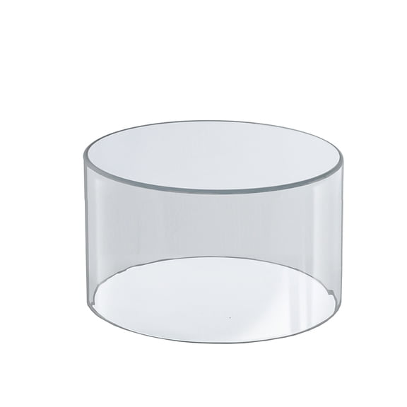 Clear Acrylic Cylinder Display, Plastic Round Container and Riser, 8"W x 6"H