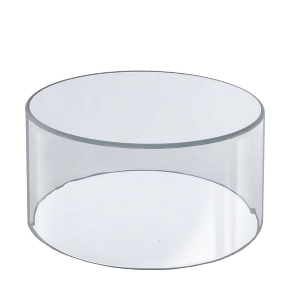 Clear Acrylic Cylinder Display, Plastic Round Container and Riser, 10"W x 6"H