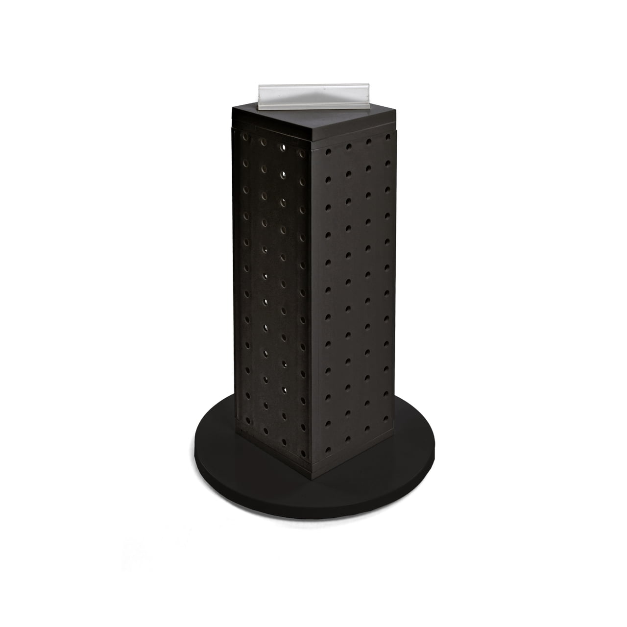 Azar Displays 700220BLK Black Foursided 4"W x 12"H Pegboard Tower
