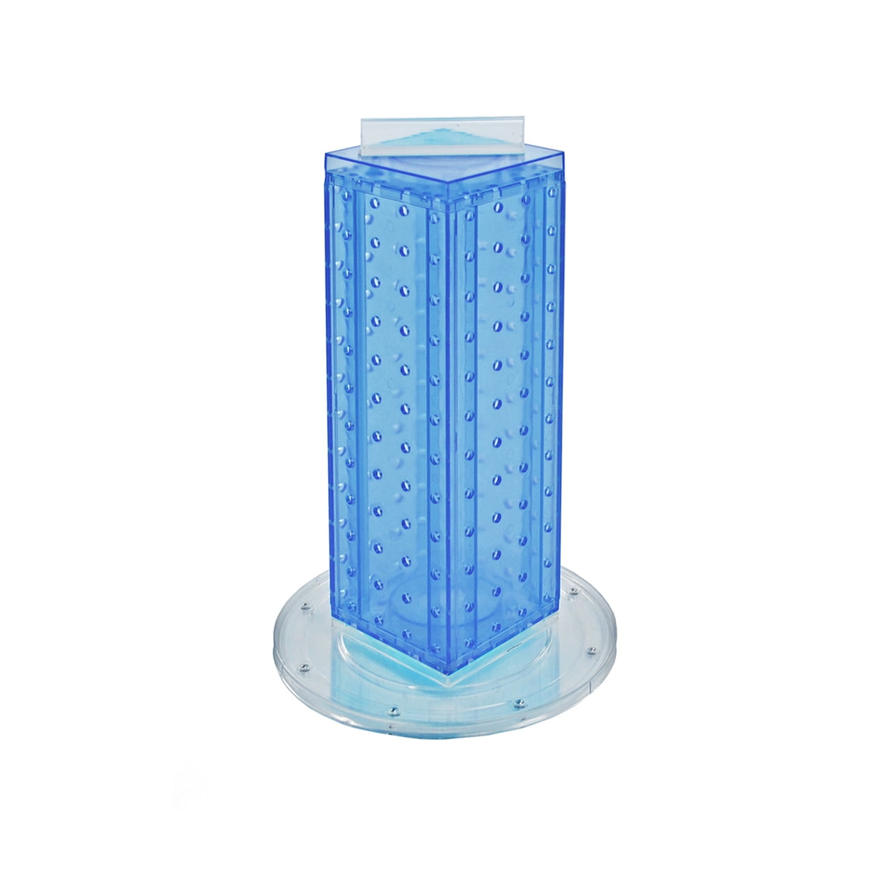 Azar Displays 700220BLU Blue Foursided 4"W x 12"H Pegboard Tower with