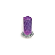 Azar Displays 700220-PUR Purple Four-sided 4"W x 12"H Pegboard Tower with Revolving 9" Base