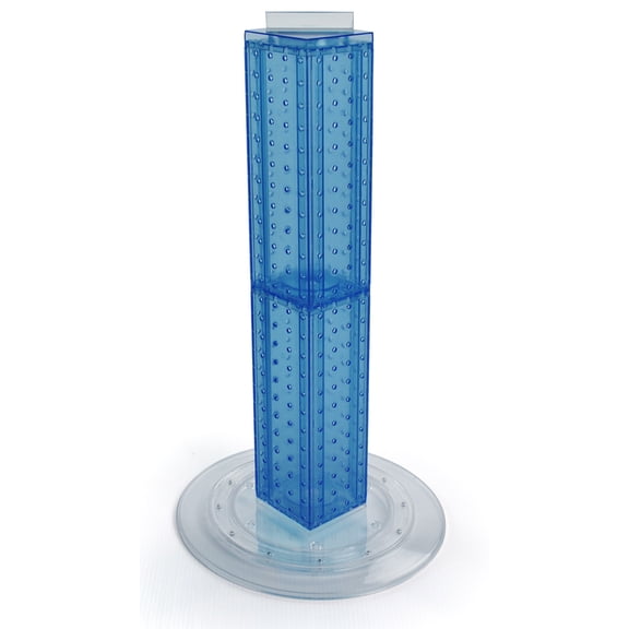 Four-sided 4"W x 24"H Pegboard Tower with Revolving 14.5" Base