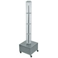thumbnail image 1 of Four-Sided Pegboard Tower Floor Display on Revolving Wheeled Metal Base. Spinner Rack Tower. Panel Size: 4"W x 48"H, 1 of 5