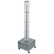 Azar Displays Revolving Pegboard Counter Unit - 8 Inch Wide, 20.625 Inch High, Double-Sided Black Display