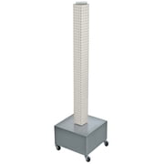Four-Sided Pegboard Tower Floor Display on Revolving Wheeled Metal Base. Spinner Rack Tower. Panel Size 4"W x 48"H