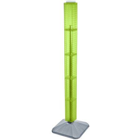 Azar Displays 700225-GRE Standard Interlocking Pegboard Tower, Green Translucent