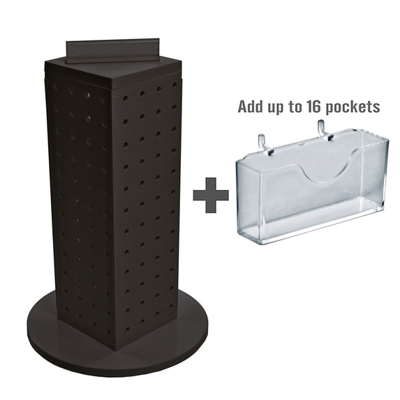 Four-Sided, 16 Pocket, Revolving Pegboard Gift Card Kit for Countertop