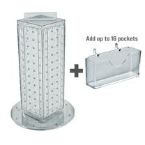 Four-Sided, 16 Pocket, Revolving Pegboard Gift Card Kit for Countertop