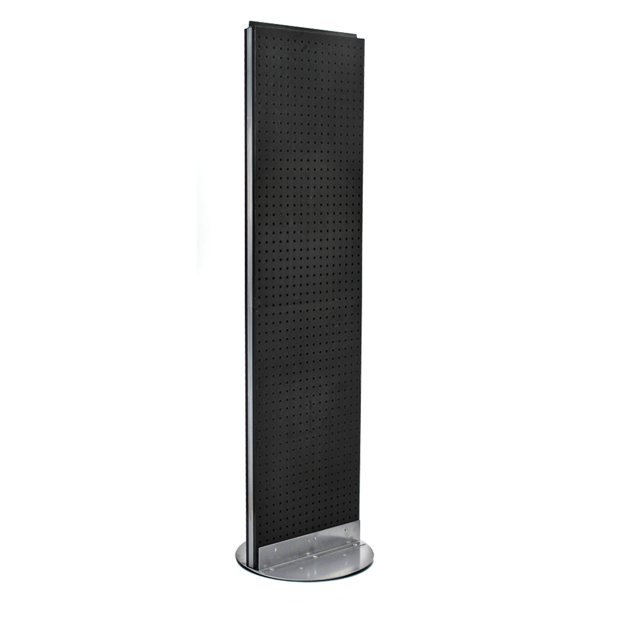 Azar Displays 700250-BLK Black Two-Sided Pegboard Floor Display on Revolving Base. Spinner Rack Stand. Panel Size: 16"W x 60"H - image 1 of 3