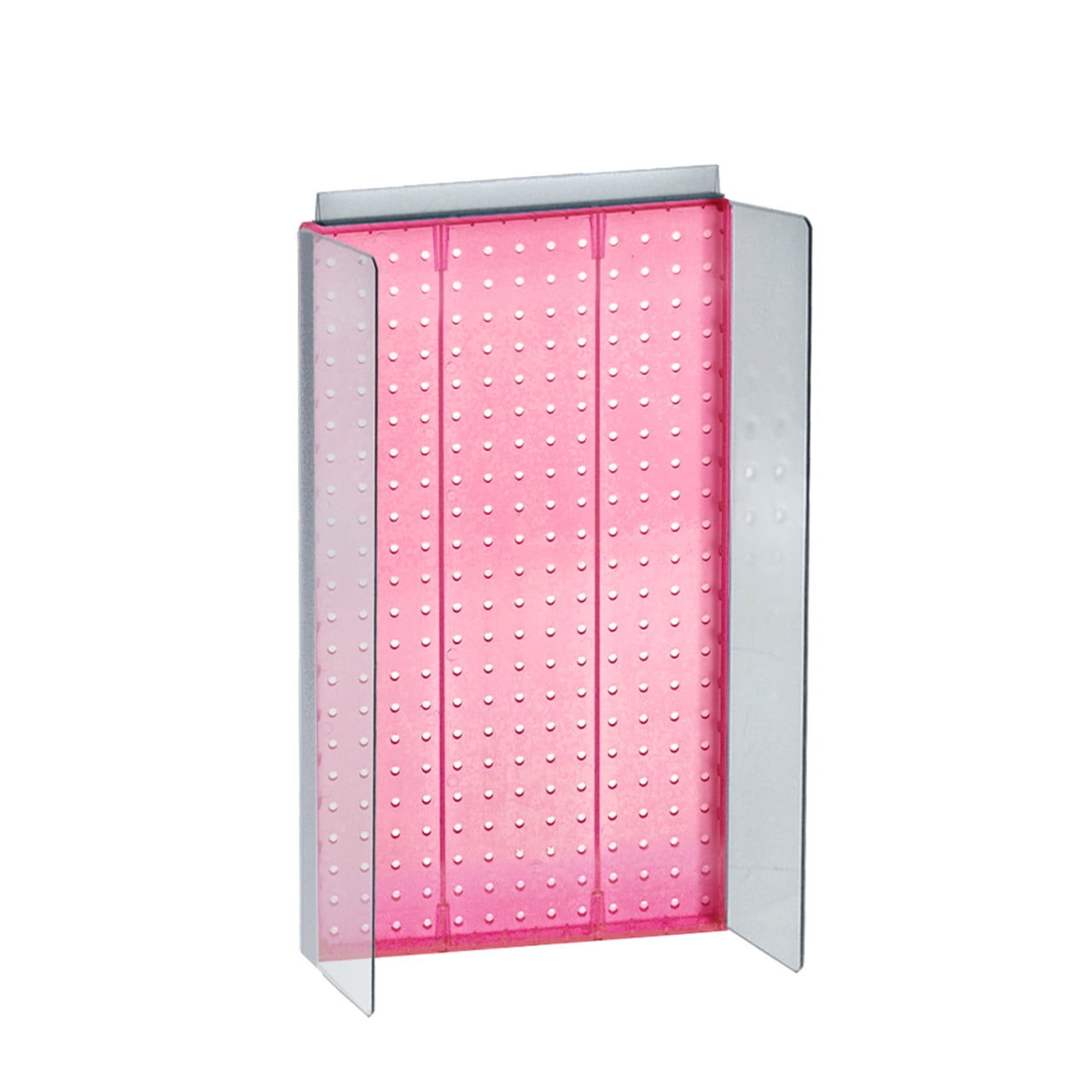 Pink Acrylic Pegboard Powerwing Display with Clear Side Wings
