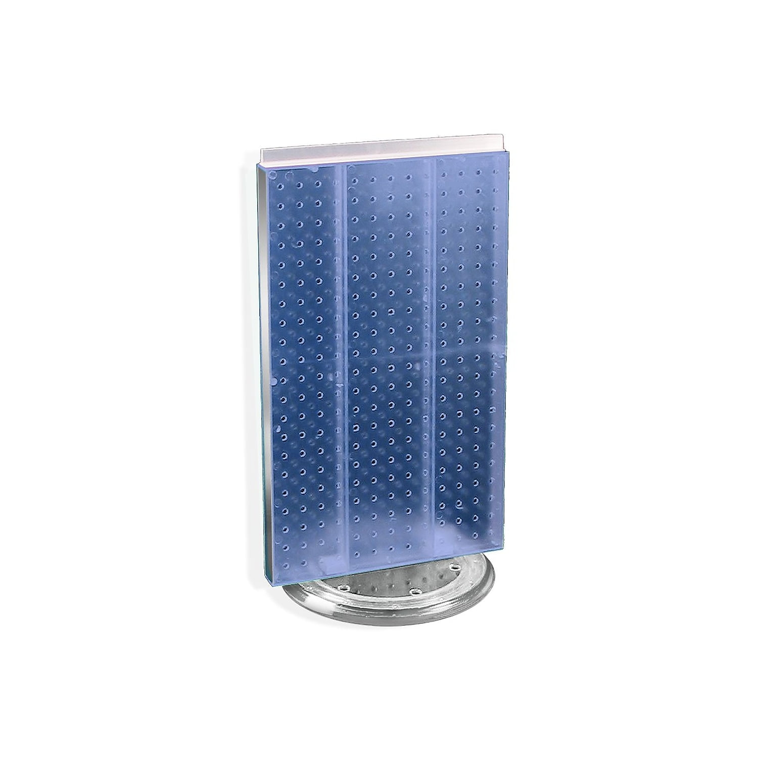 Blue Translucent Plastic Revolving Pegboard Counter Display, 22"H x 13.5"W
