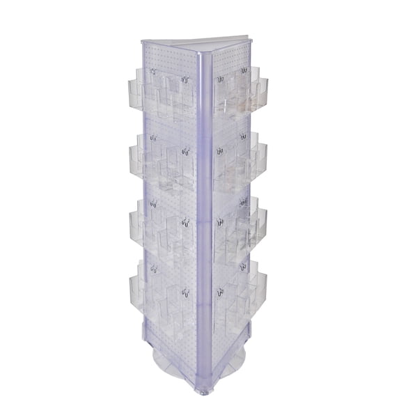 72 Pocket, Three-Sided Revolving 16"W x 60"H Pegboard Brochure Floor Display Kit