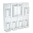 thumbnail image 1 of 7 Pocket Multi Tier Wall Brochure Holder: 6 Trifold Size Pockets and 1 Letter Size Pocket Pegboard Wall Brochure Holder, 1 of 6