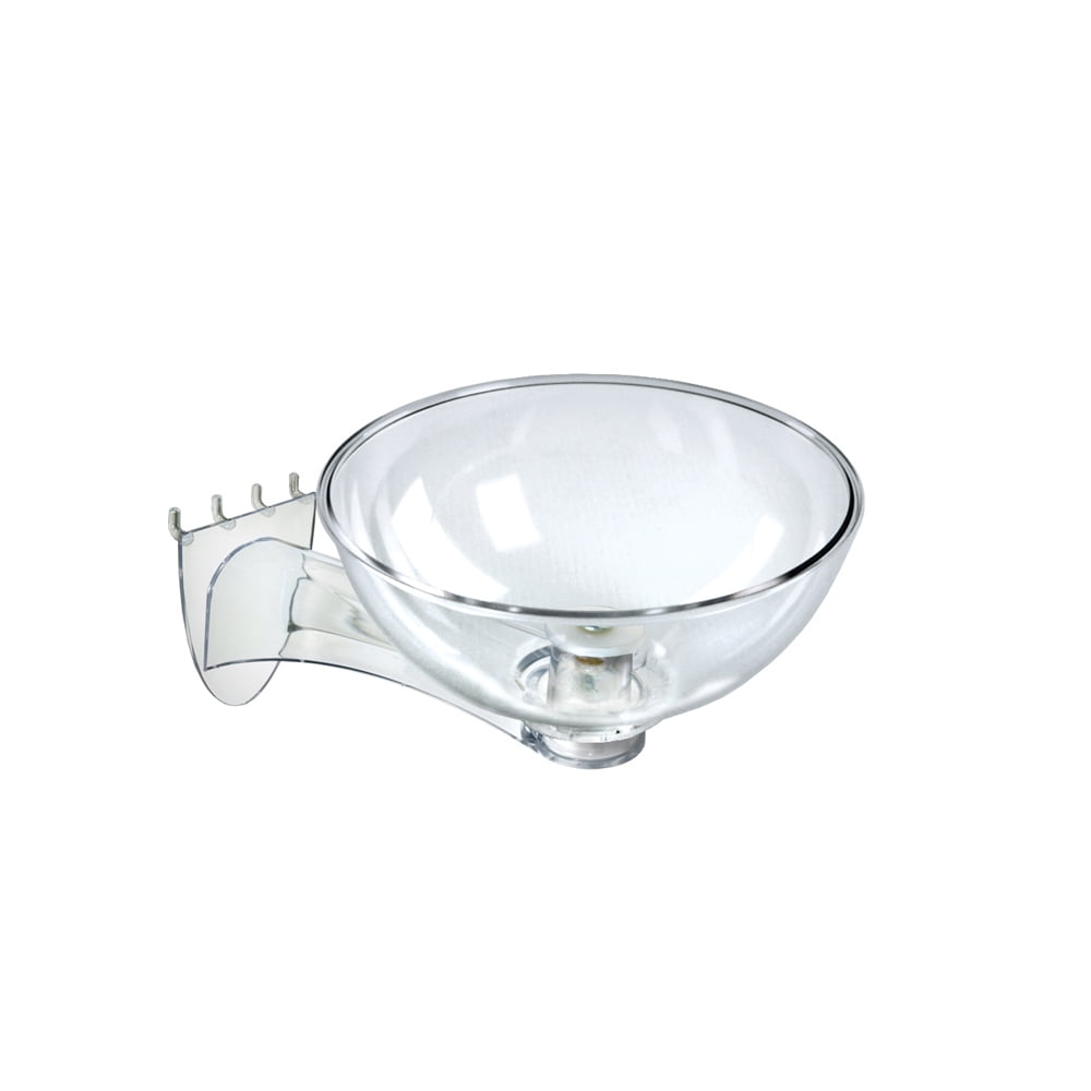 Clear Acrylic 10" Bowl Display for Pegboard/Slatwall