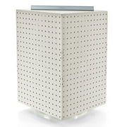 Azar Displays 701414-WHT White Four-Sided Revolving 14"W x 20"H Pegboard Counter Display