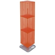 Azar Displays 701464-ORG Orange Four-Sided Pegboard Tower Floor Display on Revolving Base. Spinner Rack Stand. Panel Size: 14"W x 60"H