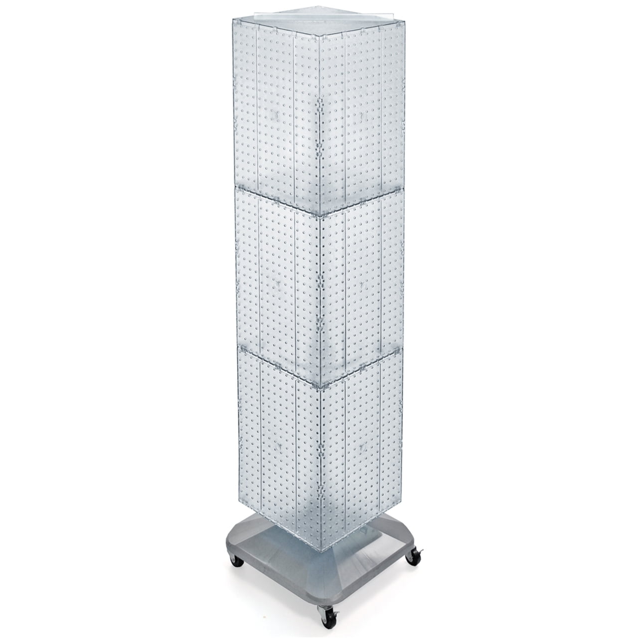 Azar Displays 701465CLR Clear FourSided Pegboard Tower Floor Display