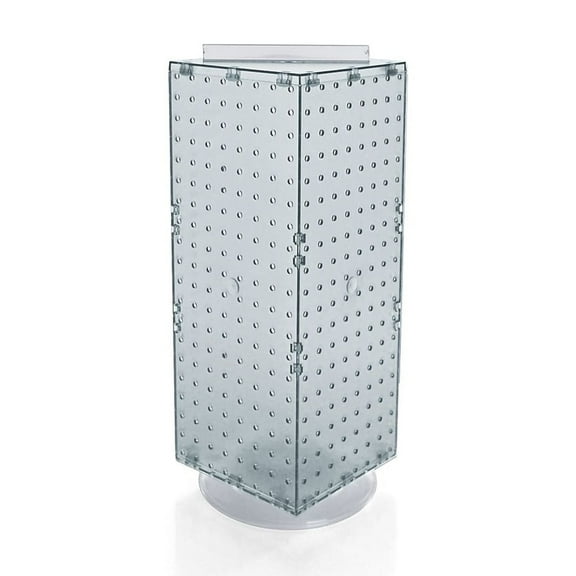Azar 20"(H) x 8"(W) x 8"(D) 4-Sided Interlocking Pegboard Display Clear 703385-CLR