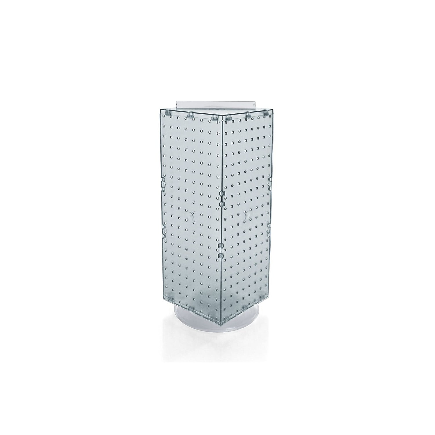 Clear Four-Sided Revolving Pegboard Counter Display, 8"W x 20"H