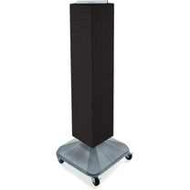 Azar Displays 703388-BLK Standard Four-Sided Interlocking Pegboard Tower, Black Solid