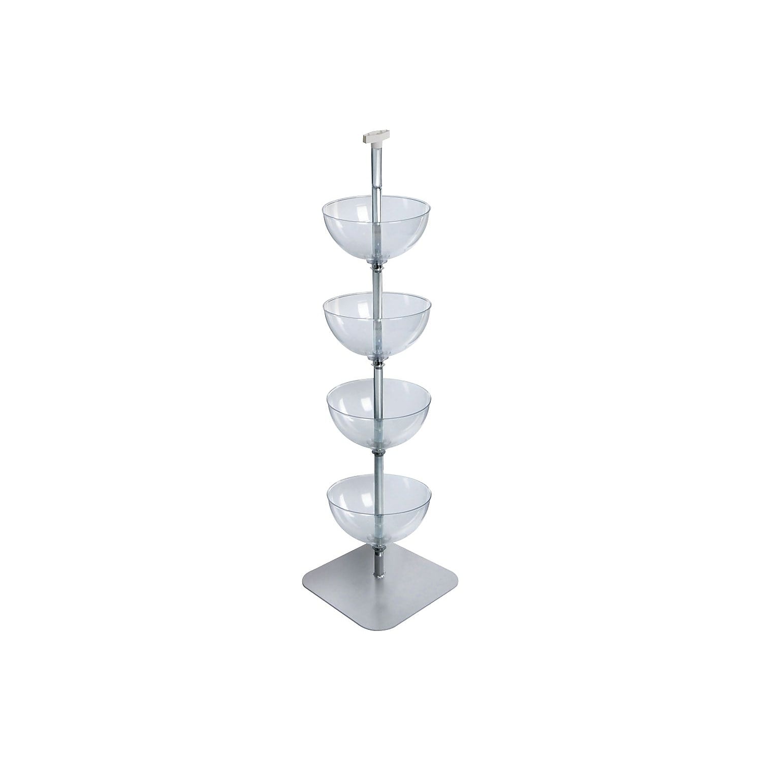 Clear Polycarbonate Four-Tiered Bowl Floor Display Stand