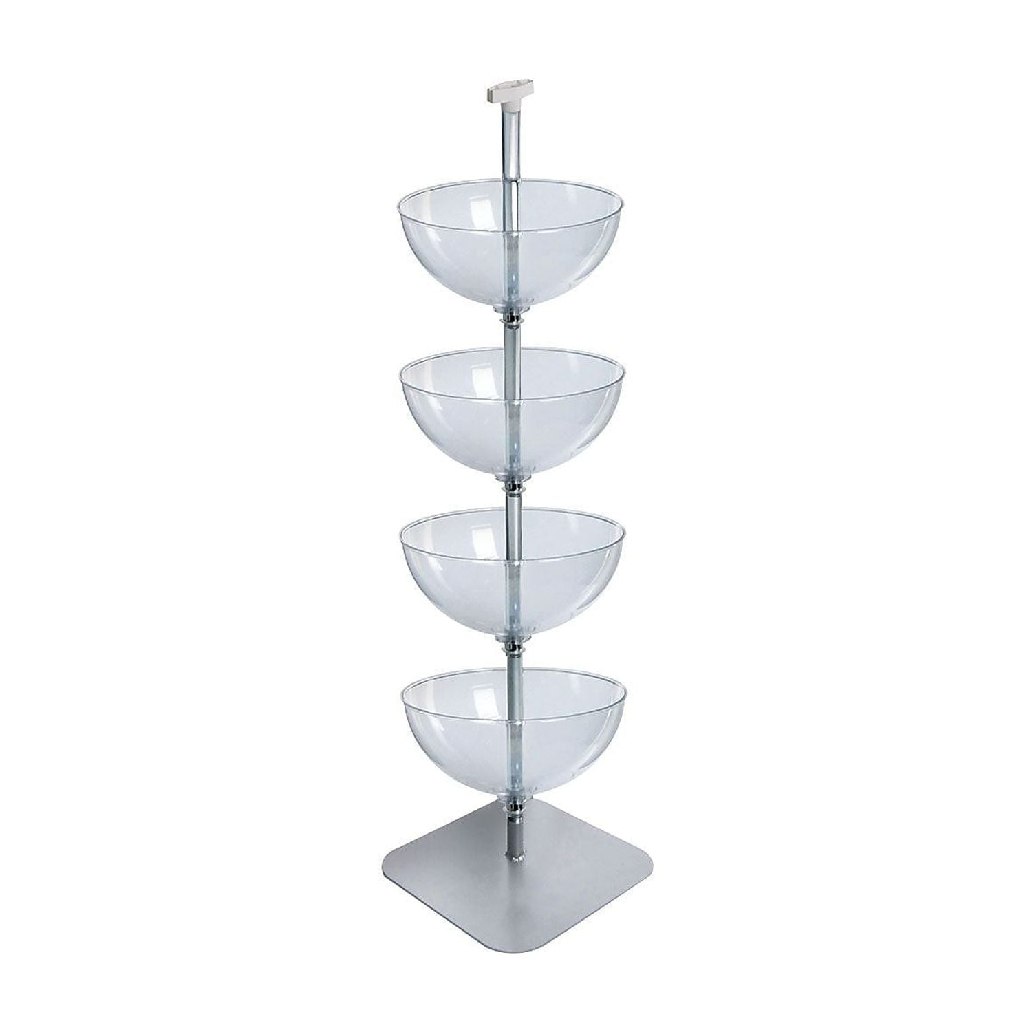 Clear Polycarbonate Four-Tier Bowl Floor Display Stand
