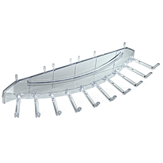 Ten Hook Necklace Bar for Pegboard or Slatwall. Overall Measurements: 16"W x 6.25"D, 4-Pack
