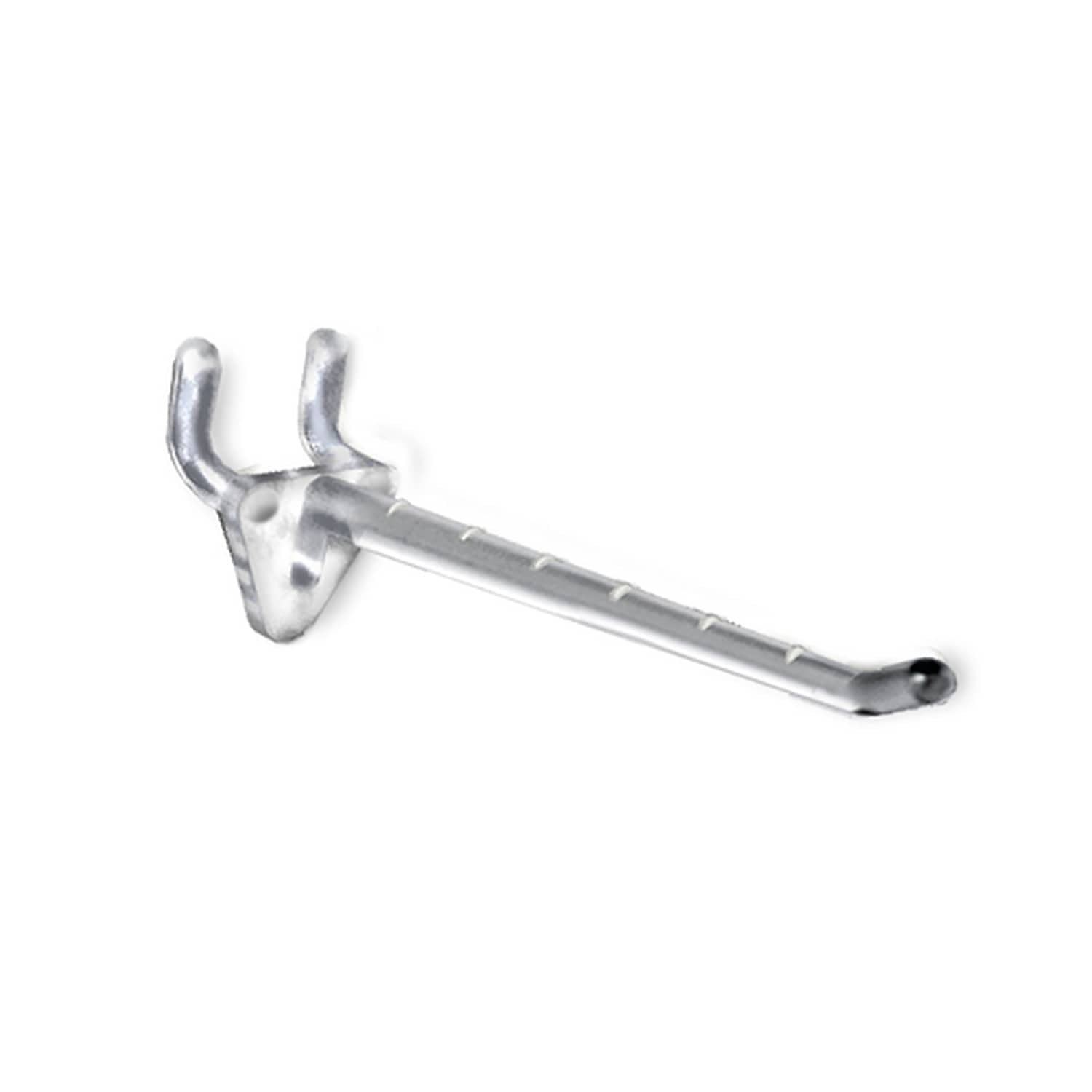 Clear Glass-Filled Nylon Pegboard Hooks, 4-inch, 50-Pack