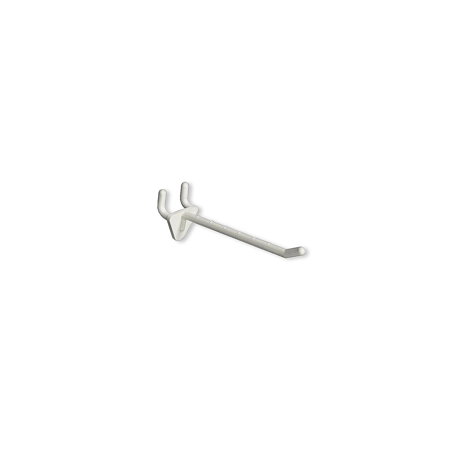 White 4-Inch Glass-Filled Nylon Pegboard Hook, 50-Pack