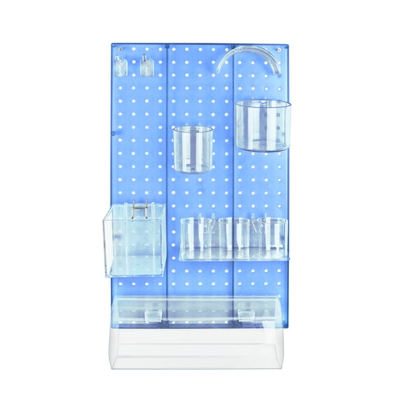 The DIY Multi-Purpose 10-Piece Pegboard Wall Organizer Kit with One Panel and Accessory Assortment (13.5"W x 22"H)