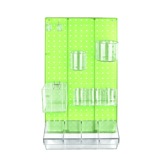 The DIY Multi-Purpose 12-Piece Pegboard Wall Organizer Kit with One Panel and Accessory Assortment (13.5"W x 22"H)